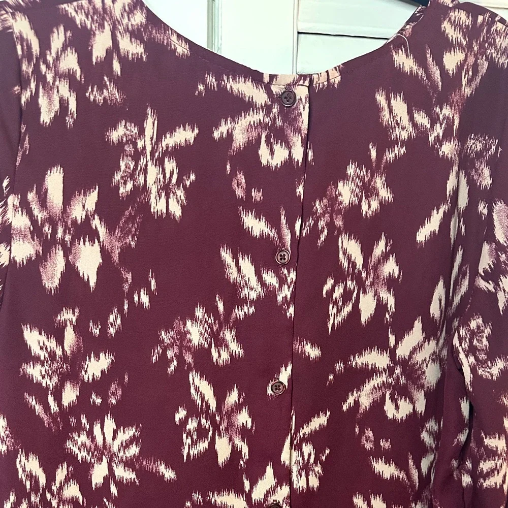 Maurices Burgundy Floral and Cream Leopard Blouses - Picture 4 of 9